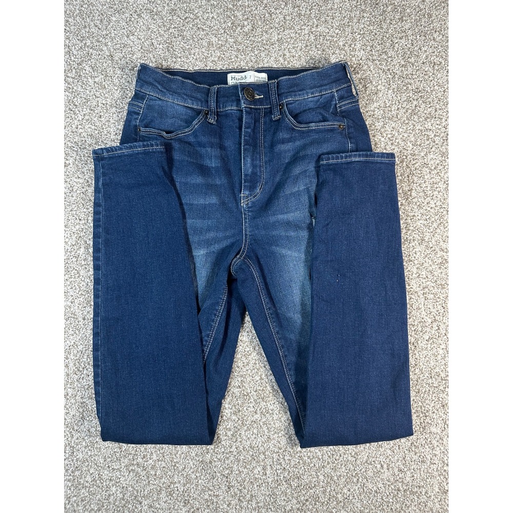 Mudd High-Rise FLX Stretch Jeggings Size 7 Distressed Skinny Jeans Dark Wash